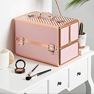 BEAUTIFY Blush Pink/Rose Gold Makeup Organizer